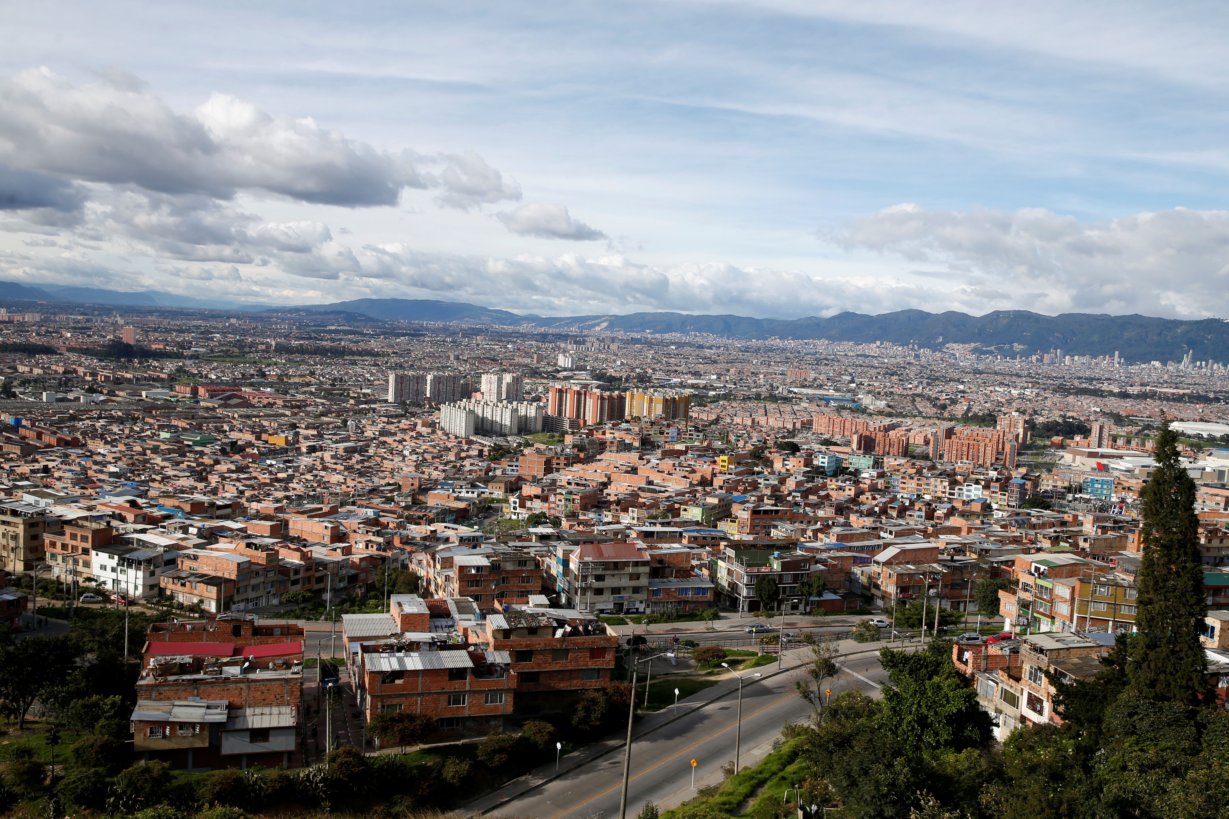 An aerial view of Bogota city
