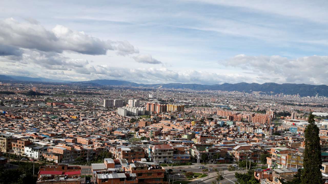 An aerial view of Bogota city