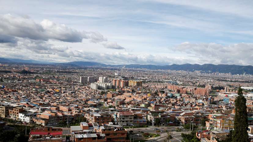 An aerial view of Bogota city