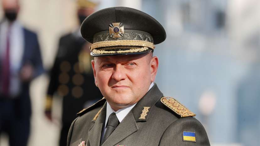 Commander-in-Chief of the Armed Forces of Ukraine Valeriy Zaluzhnyi waits before a meeting in Kyiv