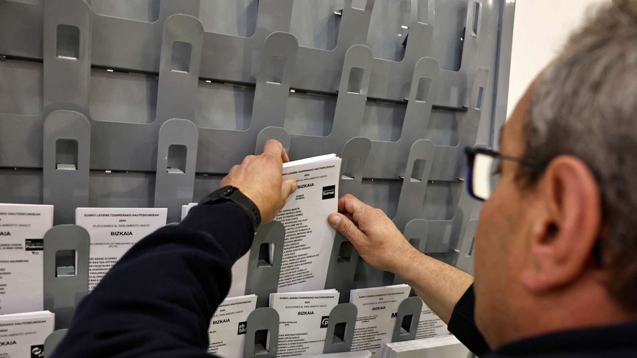 Polling stations prepare ahead of elections in Spain's Basque region