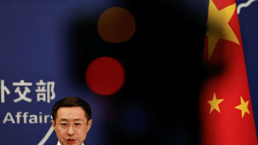 Chinese Foreign Ministry spokesperson Lin Jian attends a press conference in Beijing