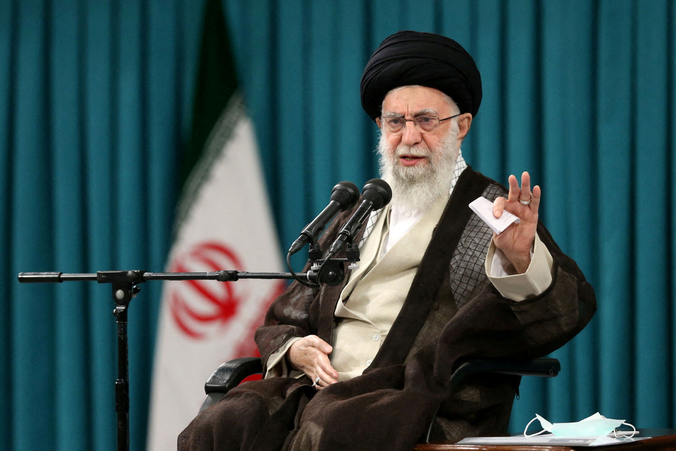 FILE PHOTO: Iran's Supreme Leader Ayatollah Ali Khamenei speaks during a meeting with a group of students in Tehran