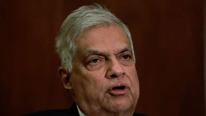 FILE PHOTO: Sri Lanka's President Wickremesinghe attends an interview with Reuters at his office in Colombo