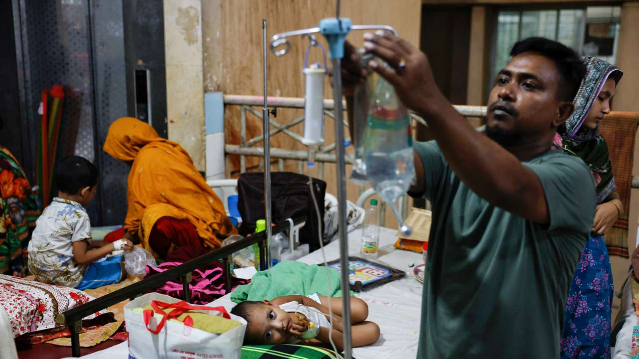 Dengue infected people are hospitalised for treatment at Mugda Medical College and Hospital in Dhaka