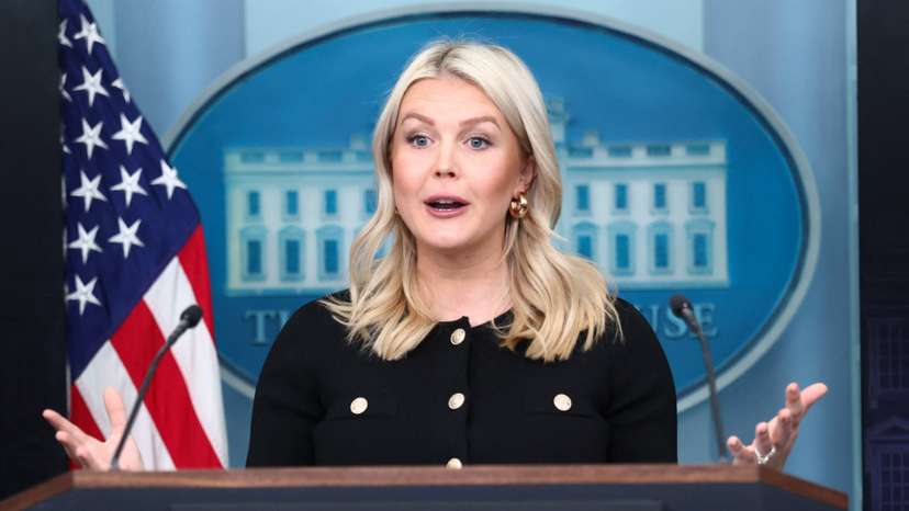 White House press secretary Karoline Leavitt holds a briefing at the White House in Washington
