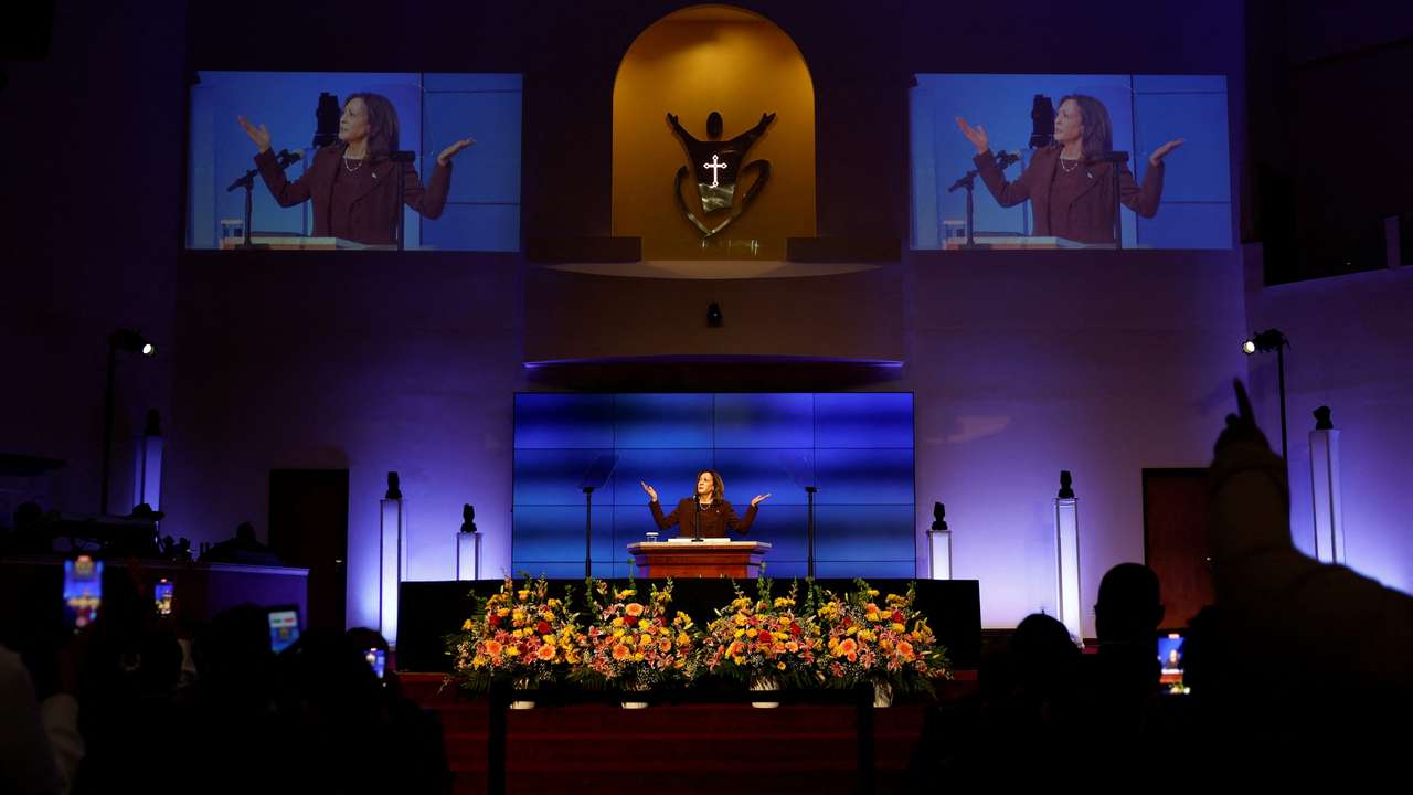 Democratic presidential nominee U.S. Vice President Kamala Harris visits Philadelphia