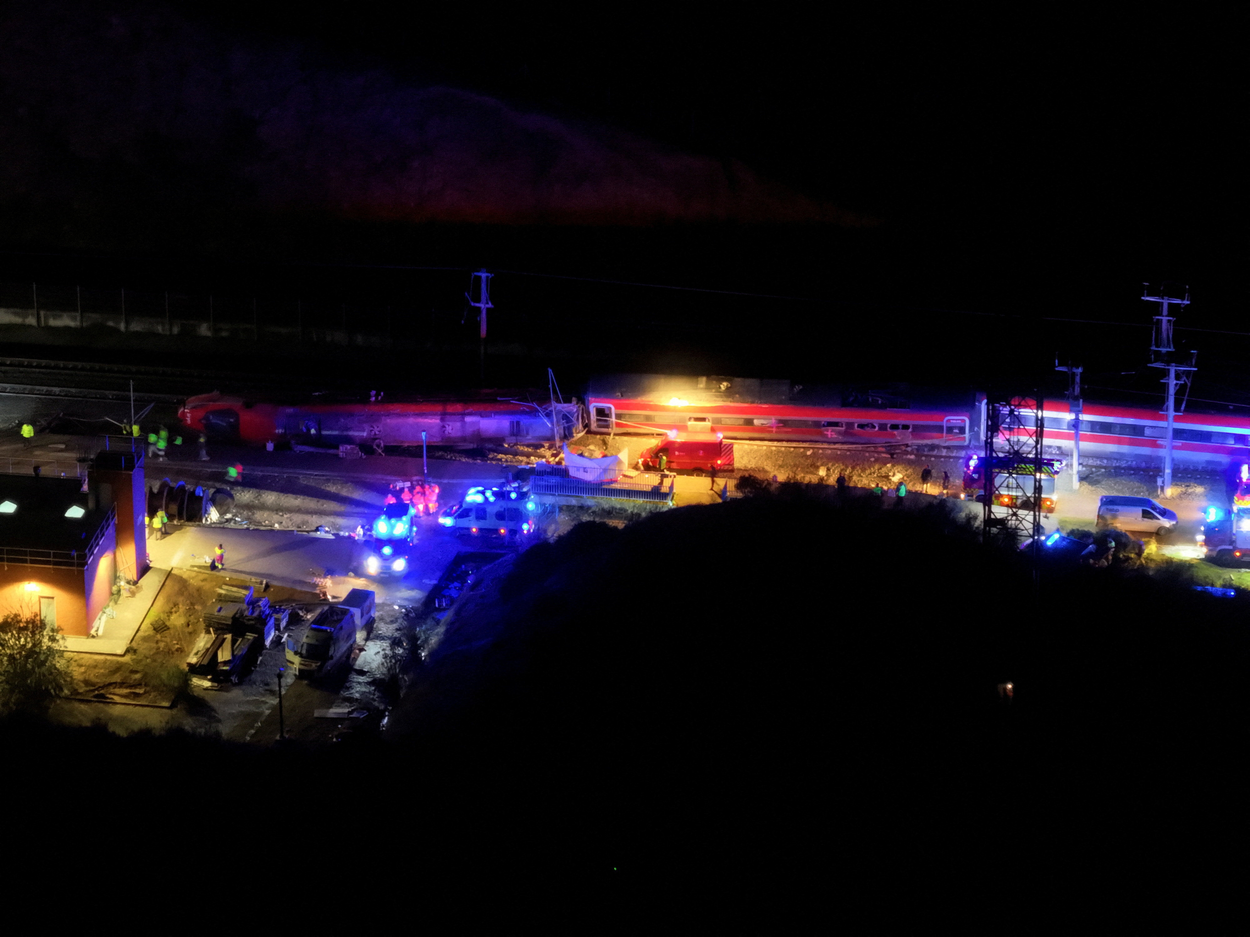 Deadly train derailment, after a high-speed train derailed and collided with another oncoming train near Adamuz