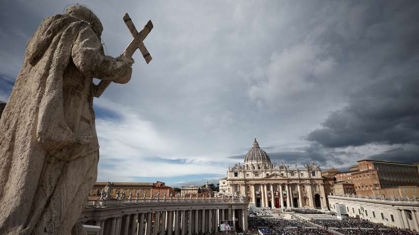 FILE PHOTO: Pope Francis attends a mass to canonise fourteen new saints, in St. Peter's Square at the Vatican