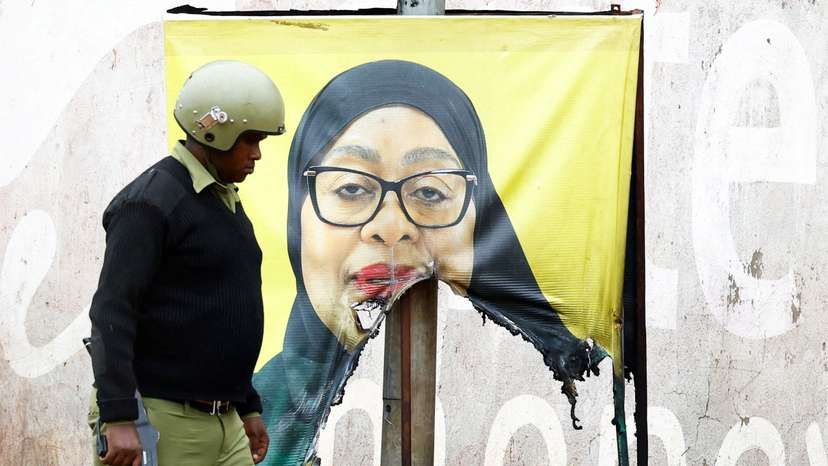 Protest a day after Tanzania's general election at the Namanga One-Post Border crossing point between Kenya and Tanzania