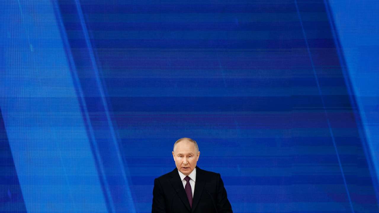 Russian President Putin addresses the Federal Assembly in Moscow