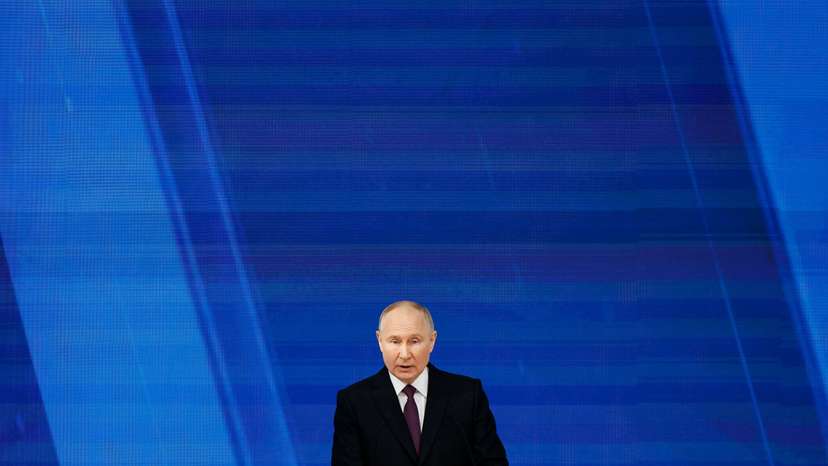 Russian President Putin addresses the Federal Assembly in Moscow