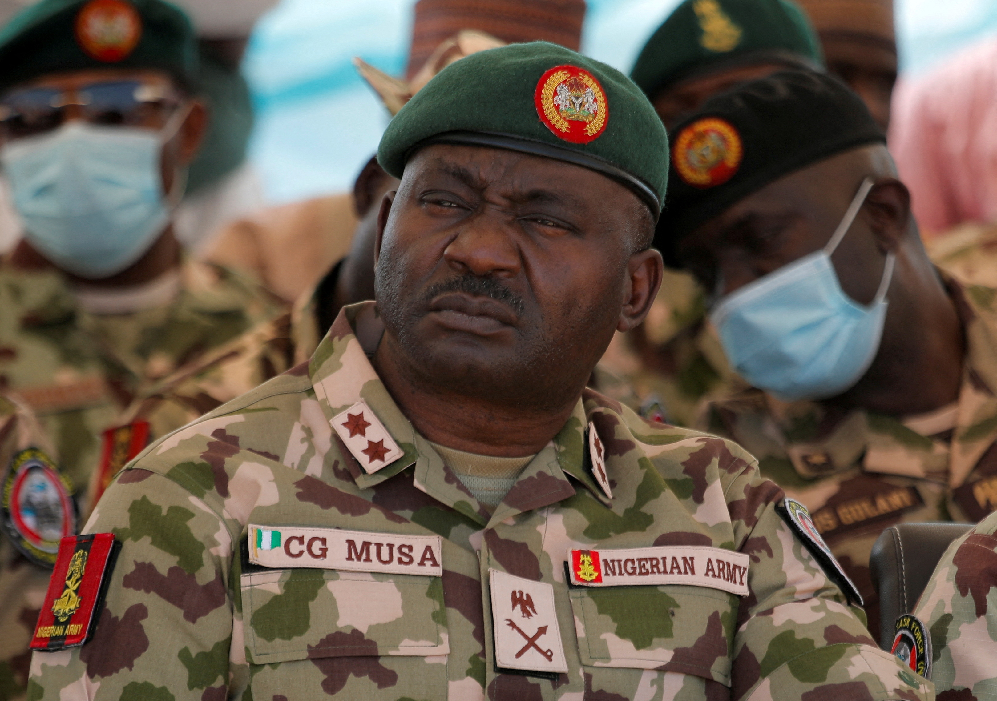 FILE PHOTO: Nigerian Major General Christopher Musa attends an event in Ngarannam in Nigeria