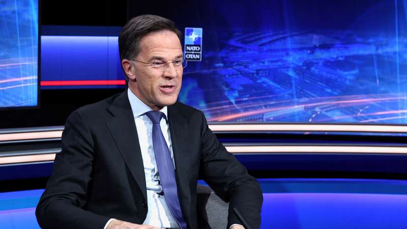 NATO Secretary General Mark Rutte reacts during a one-on-one interview with Reuters on the Iran crisis and Ukraine war in Brussels