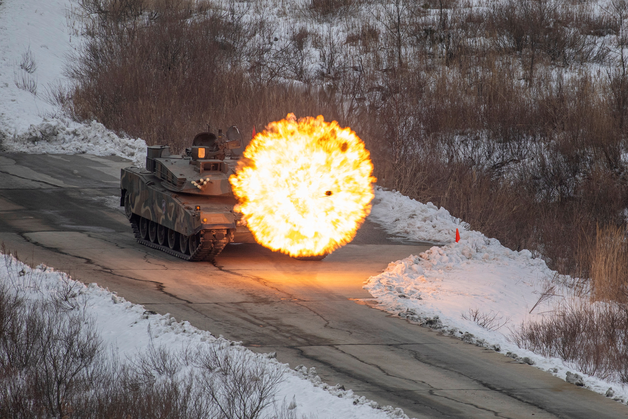 Joint combat firing drills between South Korean and U.S. troops near the demilitarized zone separating two Koreas, in Pocheon