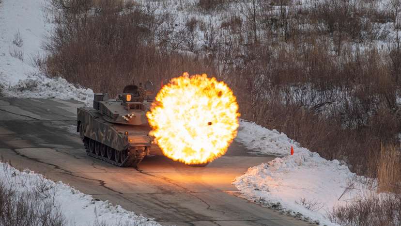 Joint combat firing drills between South Korean and U.S. troops near the demilitarized zone separating two Koreas, in Pocheon