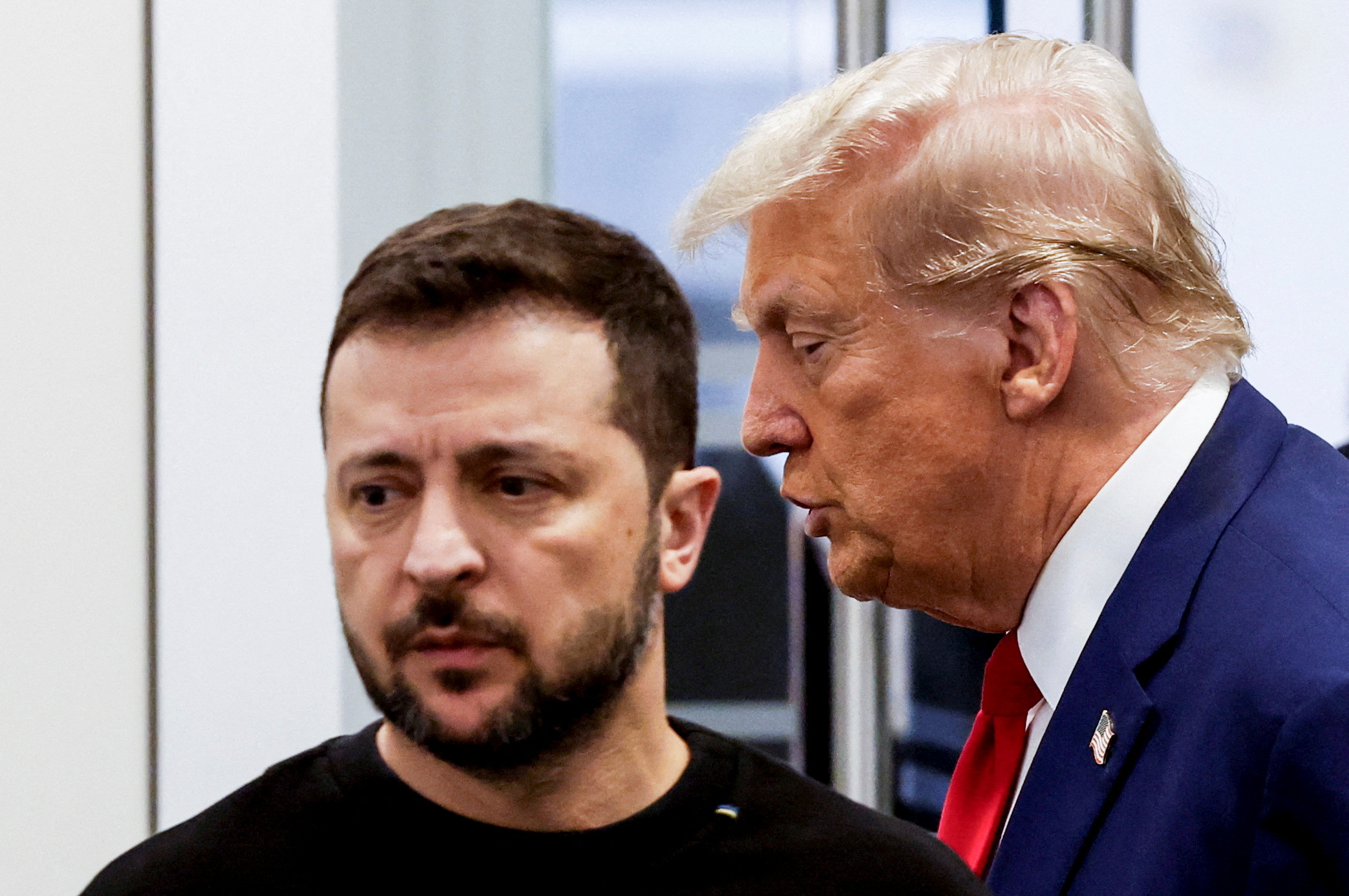 Republican presidential nominee and former U.S. President Donald Trump and Ukraine's President Volodymyr Zelenskiy meet in New York