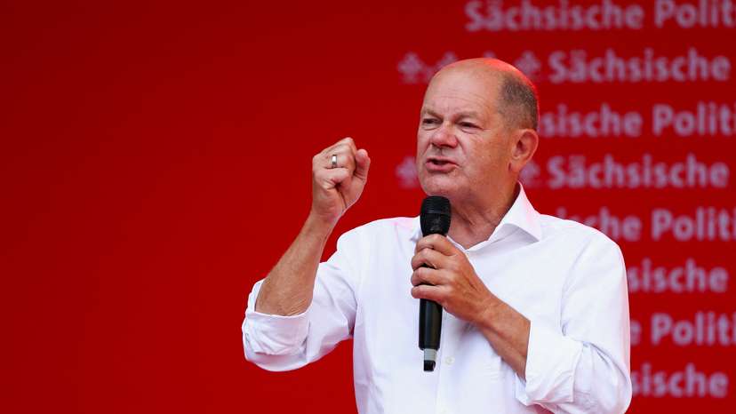 Social Democratic Party's (SPD) election campaign rally for the Saxony state elections in Chemnitz