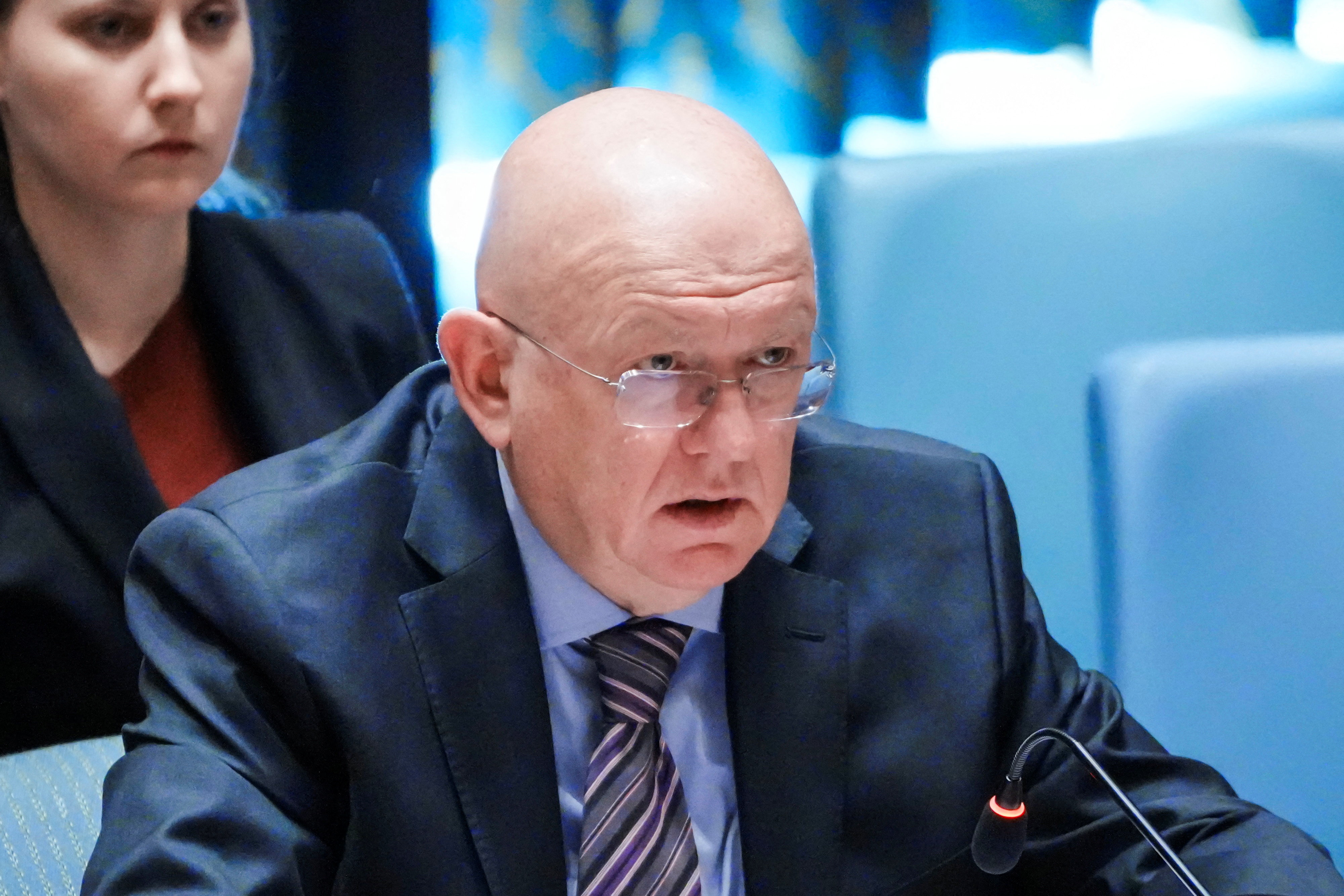 Members of the U.N. Security Council hold a meeting on a resolution that would permanently lift U.N. sanctions on Iran at U.N. headquarters in New York