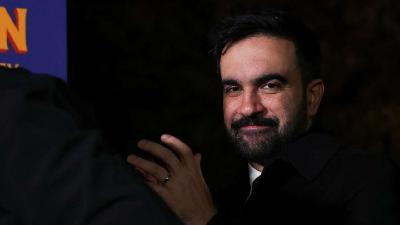 Democratic candidate for New York City mayor, Zohran Mamdani, campaigns on eve of election day, in Queens, New York City