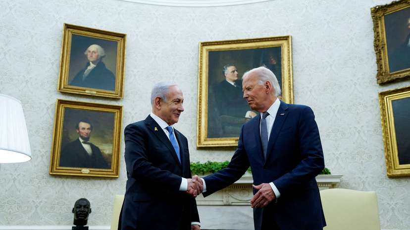 FILE PHOTO: U.S. President Biden meets with Israeli PM Netanyahu at the White House in Washington