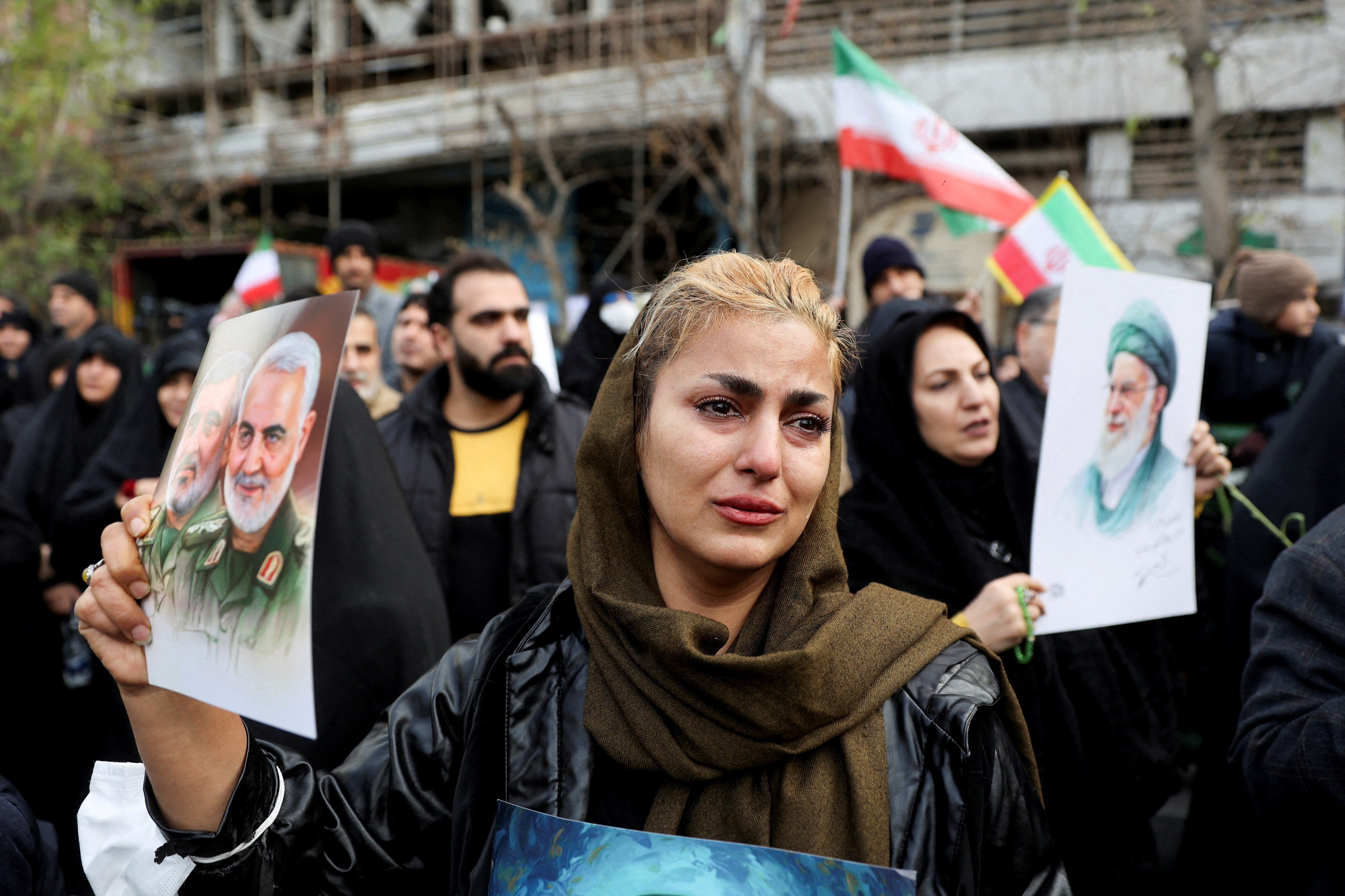 Funeral of the security forces who were killed in the protests that erupted over the collapse of the currency's value in Tehran