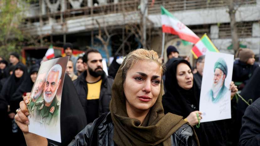 Funeral of the security forces who were killed in the protests that erupted over the collapse of the currency's value in Tehran