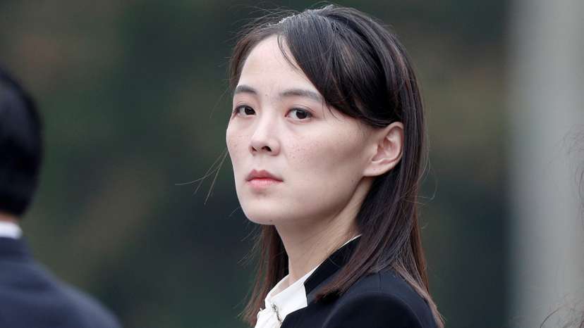 FILE PHOTO: Kim Yo Jong, sister of North Korea's leader Kim Jong Un attends wreath laying ceremony at Ho Chi Minh Mausoleum in Hanoi