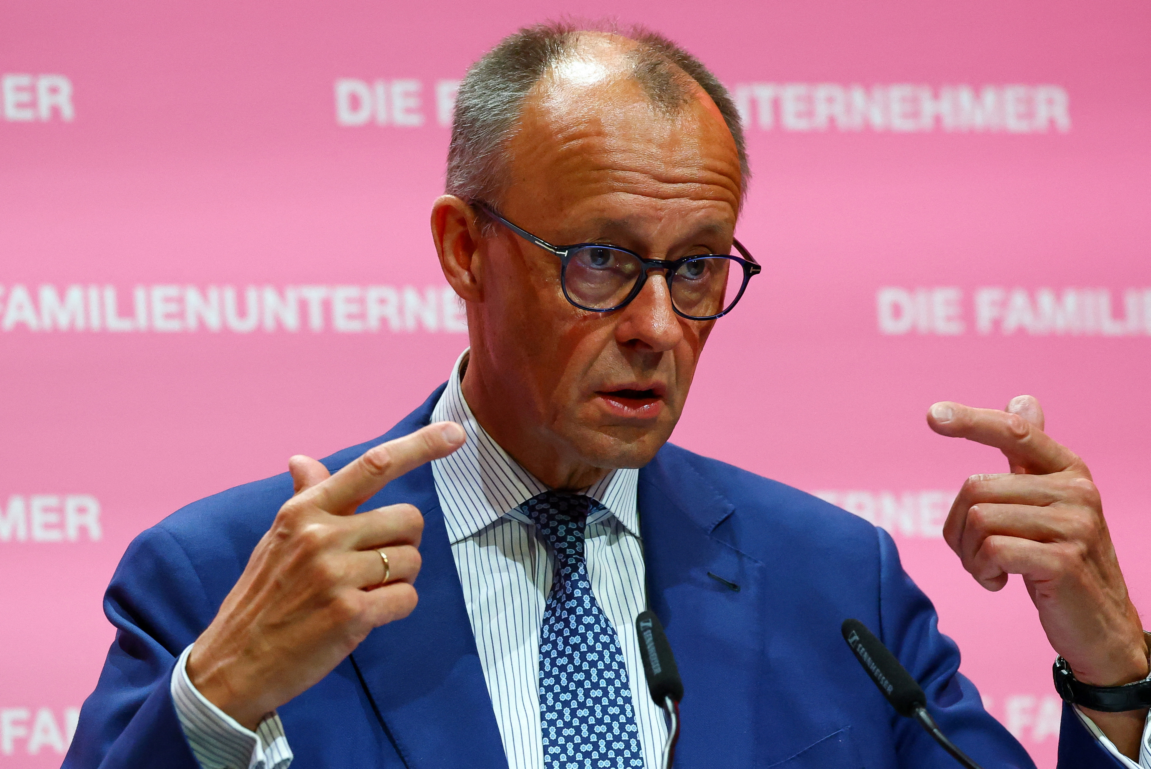 German Chancellor Friedrich Merz attends the German family entrepreneur day event in Berlin