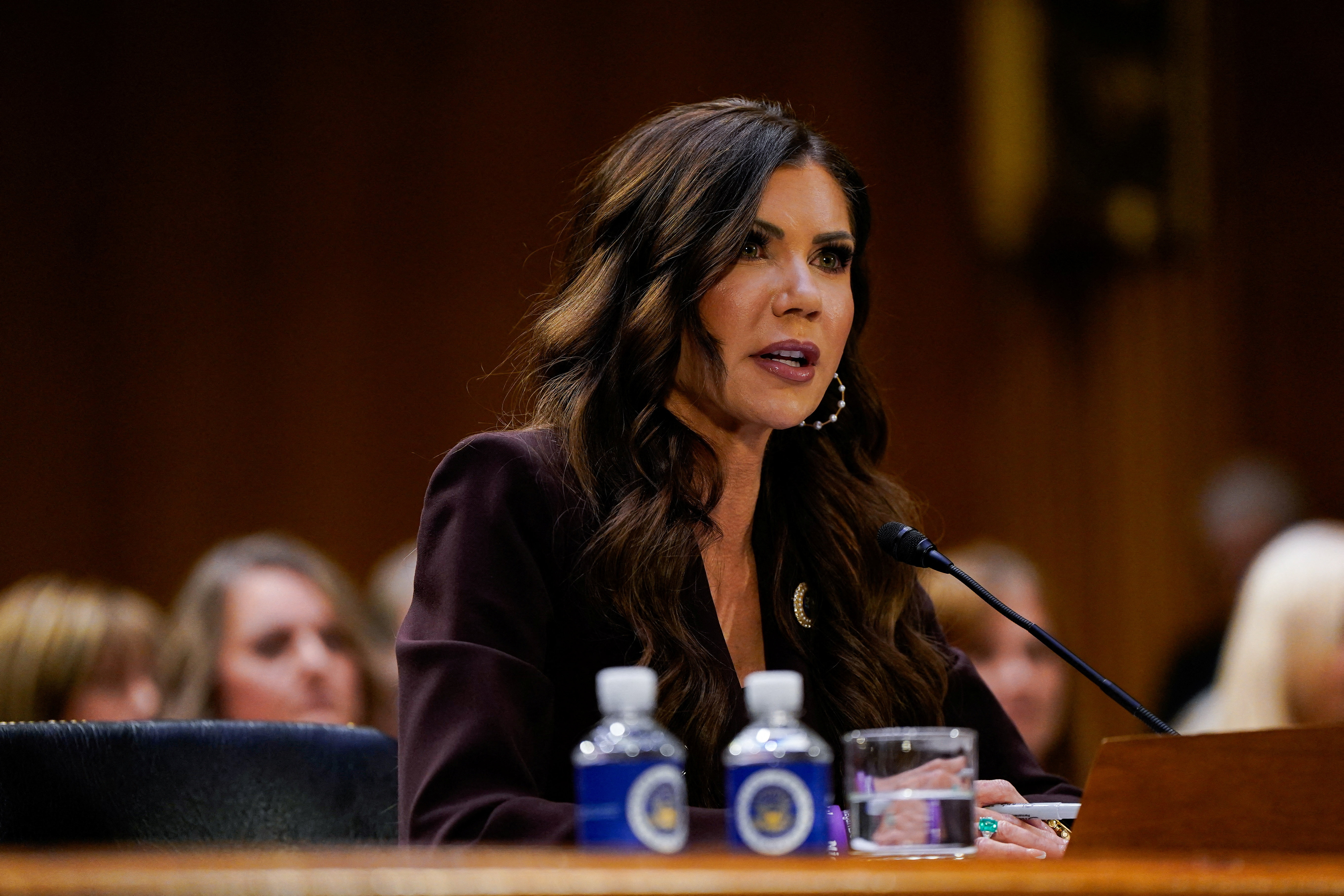 U.S. Homeland Security Secretary Kristi Noem testifies before a Senate Judiciary Committee, on Capitol Hill in Washington