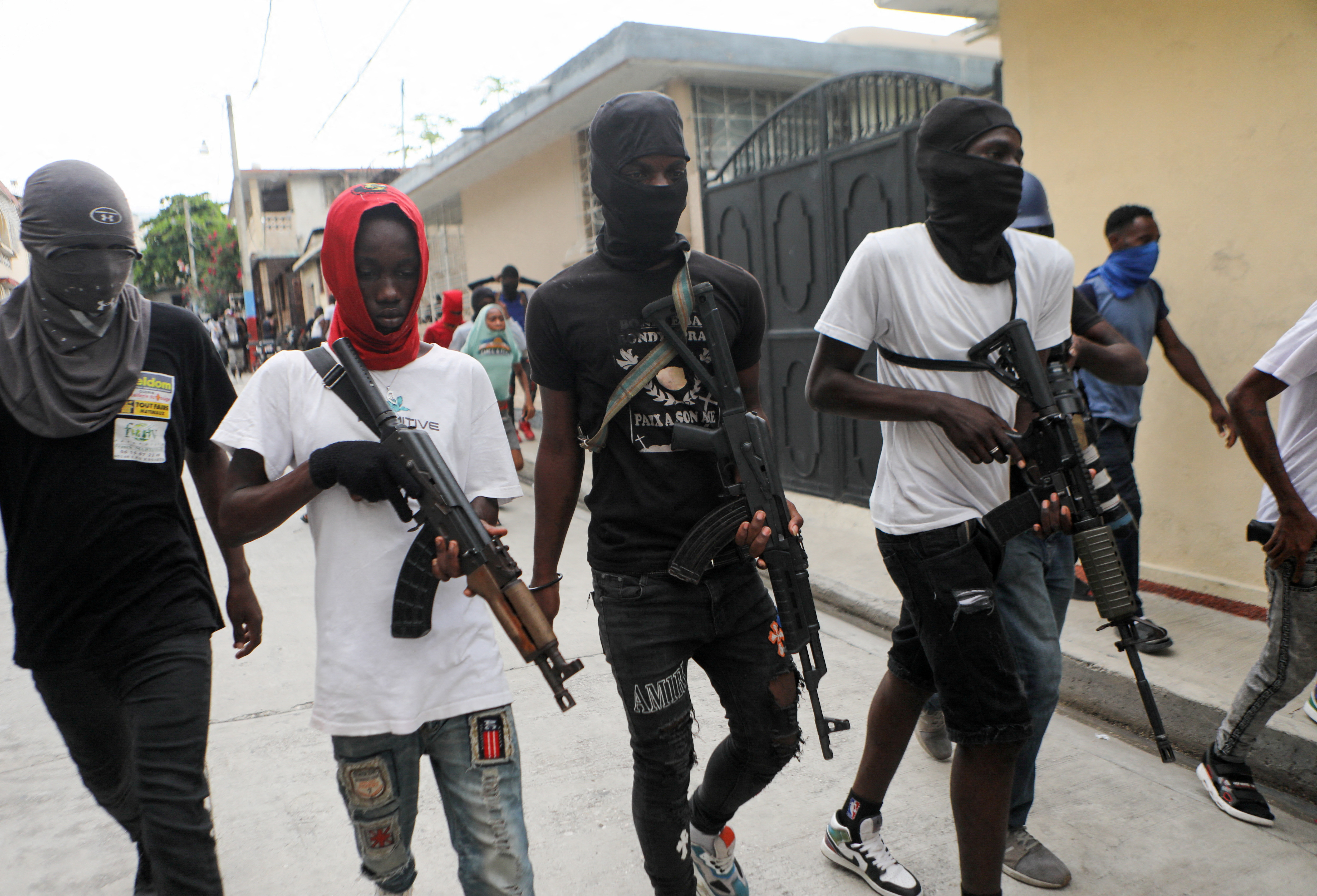 FILE PHOTO: Jimmy "Barbecue" Cherizier leads a march against Prime Minister Ariel Henry, in Port-au-Prince