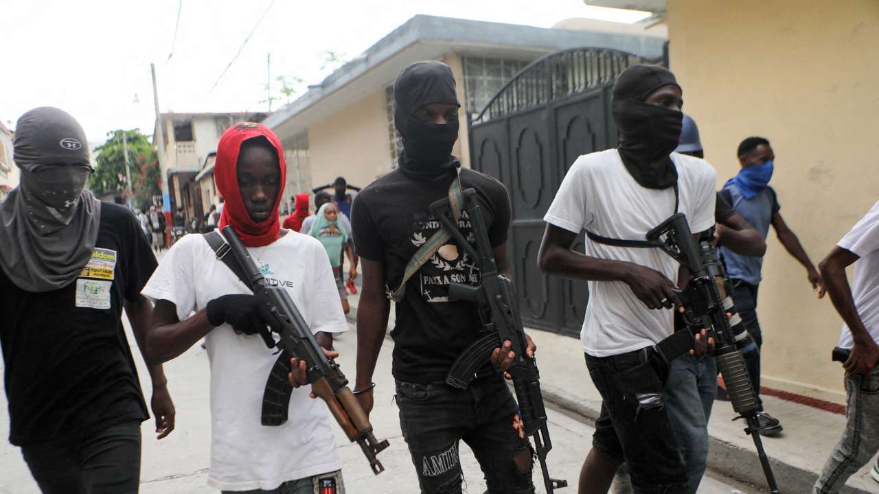 FILE PHOTO: Jimmy "Barbecue" Cherizier leads a march against Prime Minister Ariel Henry, in Port-au-Prince