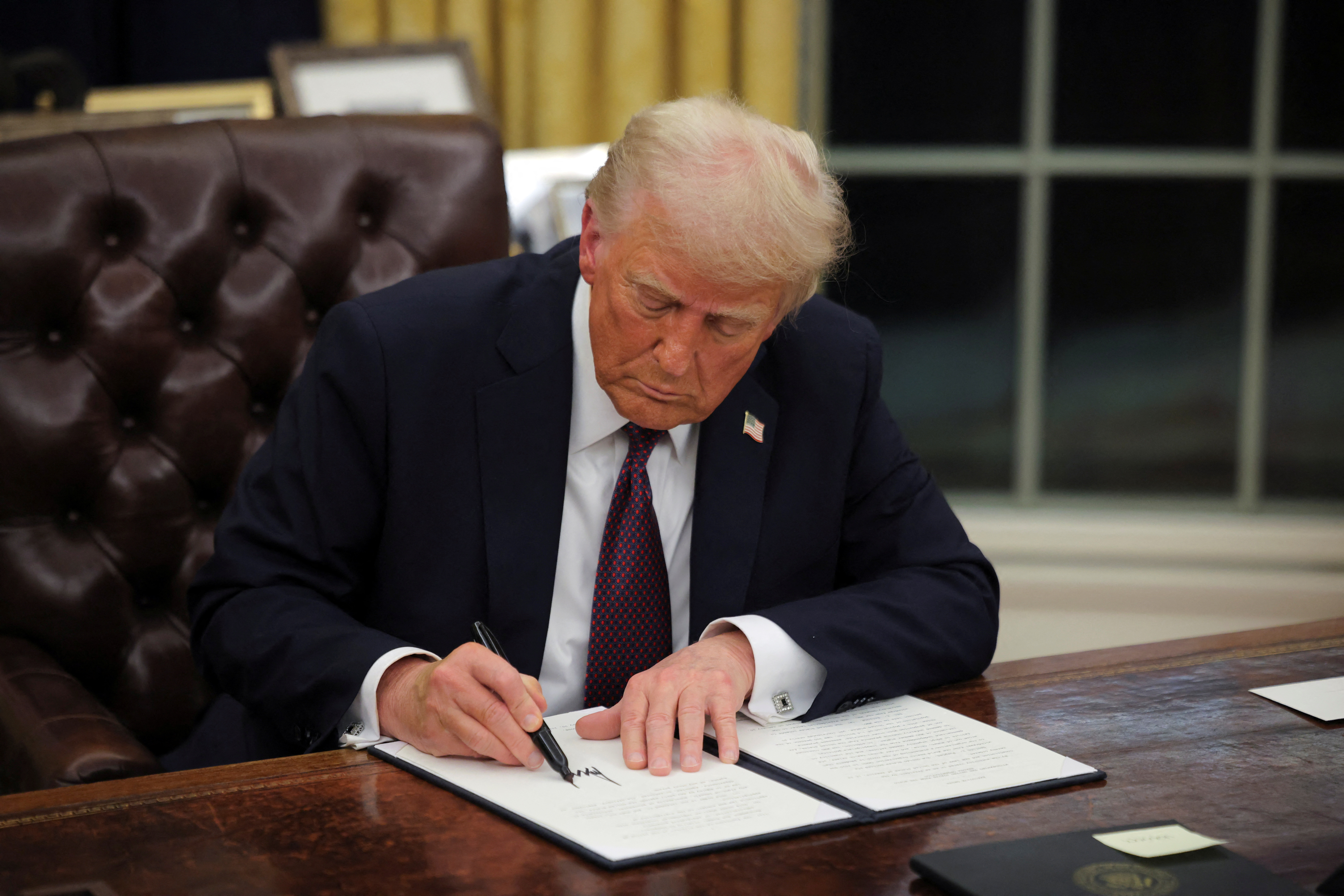 U.S. President Donald Trump at the Oval Office in Washington