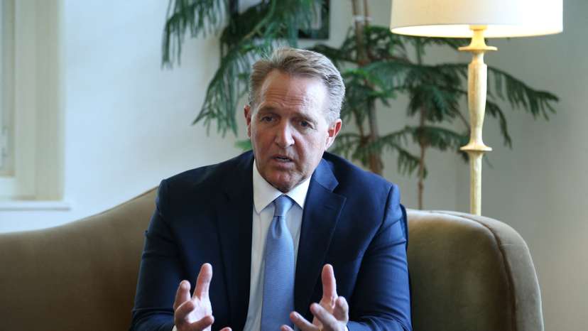 FILE PHOTO: U.S. Ambassador to Turkey Flake speaks during an interview with Reuters in Ankara