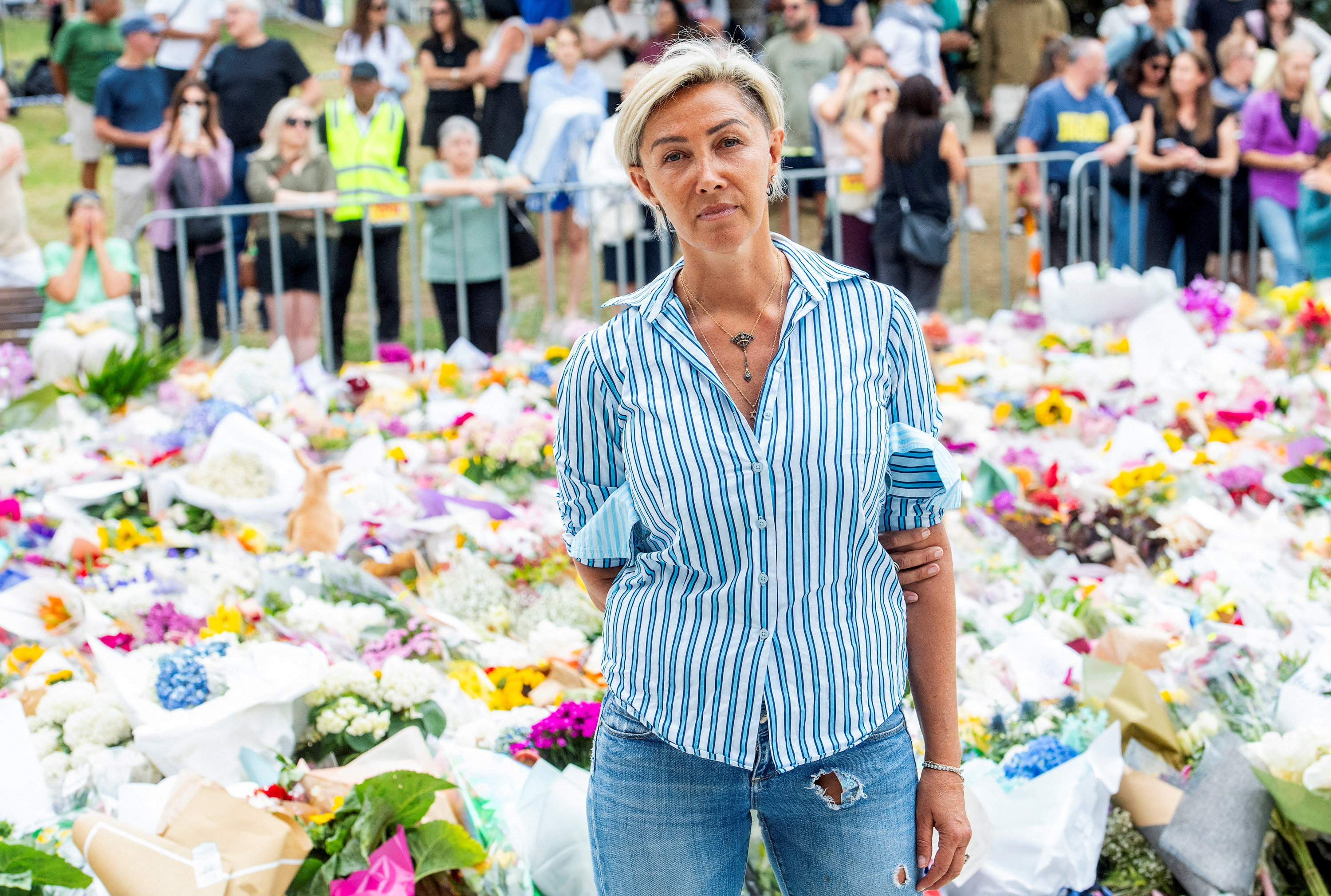 Memorial in honour to victims of a mass shooting at Bondi Beach, in Sydney