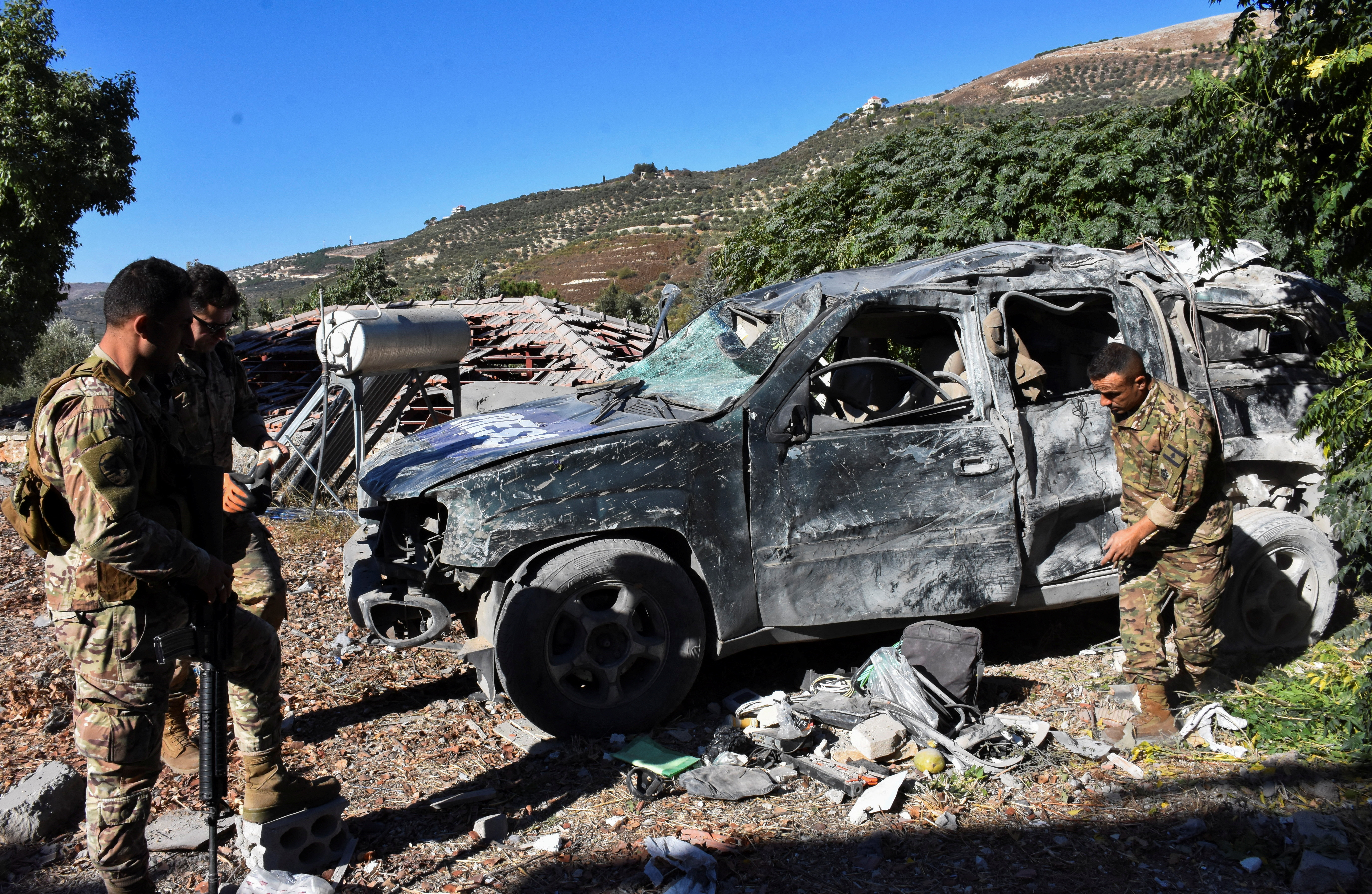 Aftermath of an Israeli strike in Hasbaya