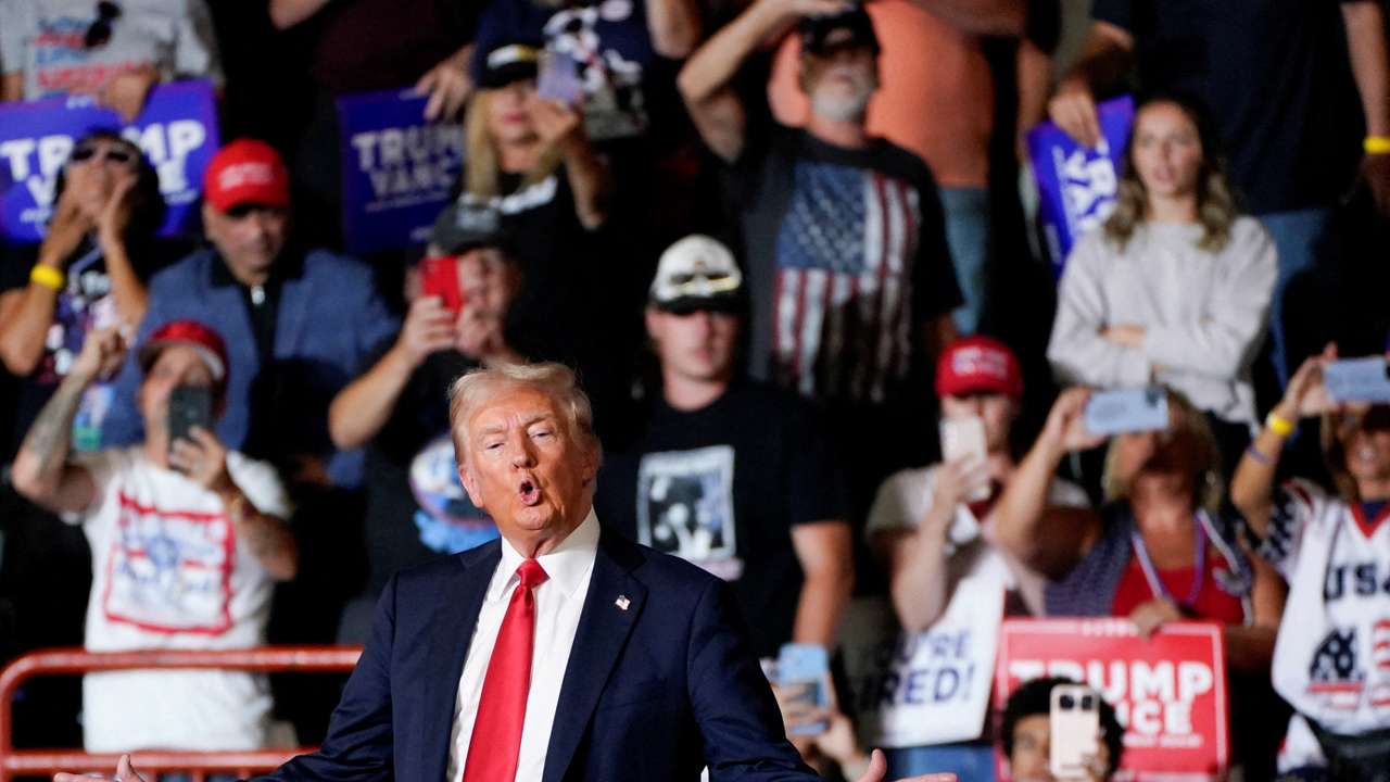 Republican presidential nominee and former U.S. President Donald Trump holds a campaign rally in Harrisburg