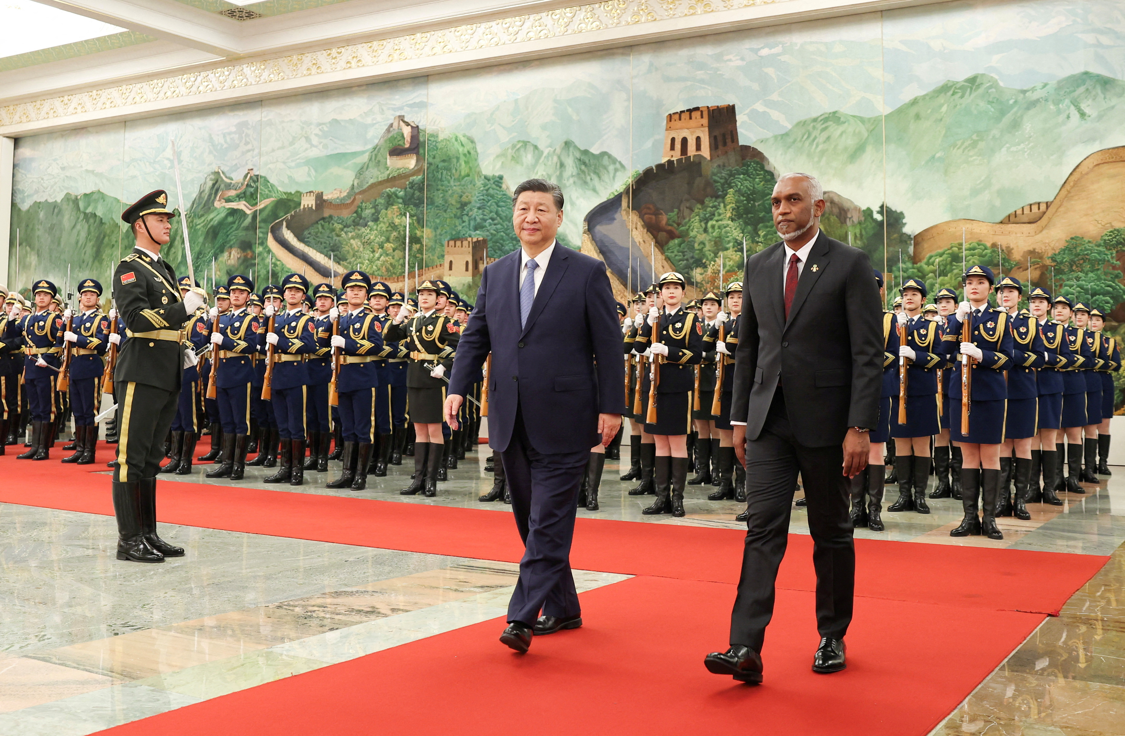 FILE PHOTO: Maldives President Mohamed Muizzu visits Beijing