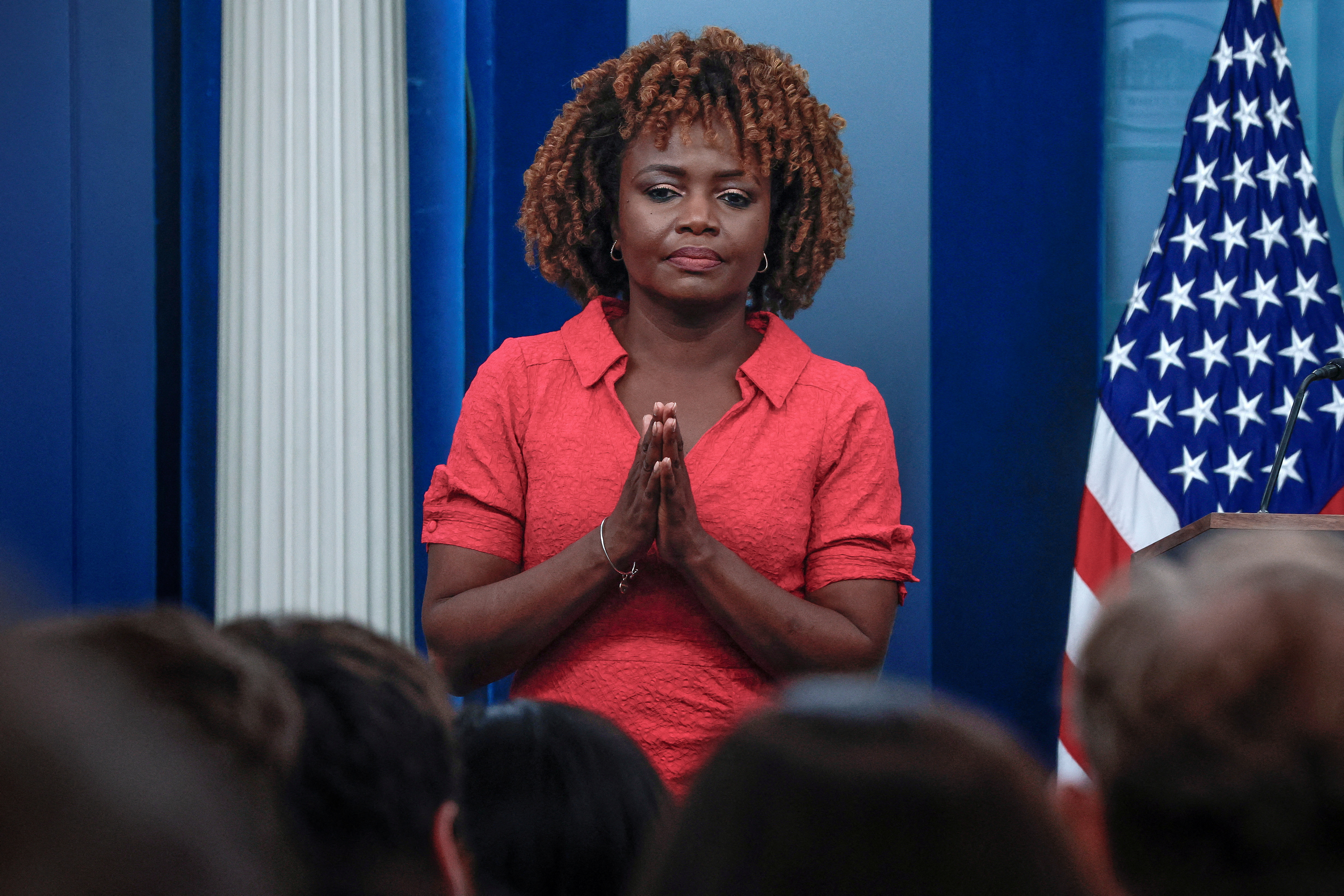 White House Counsel Spokesperson Ian Sams speaks to reporters during the daily press briefing at the White House