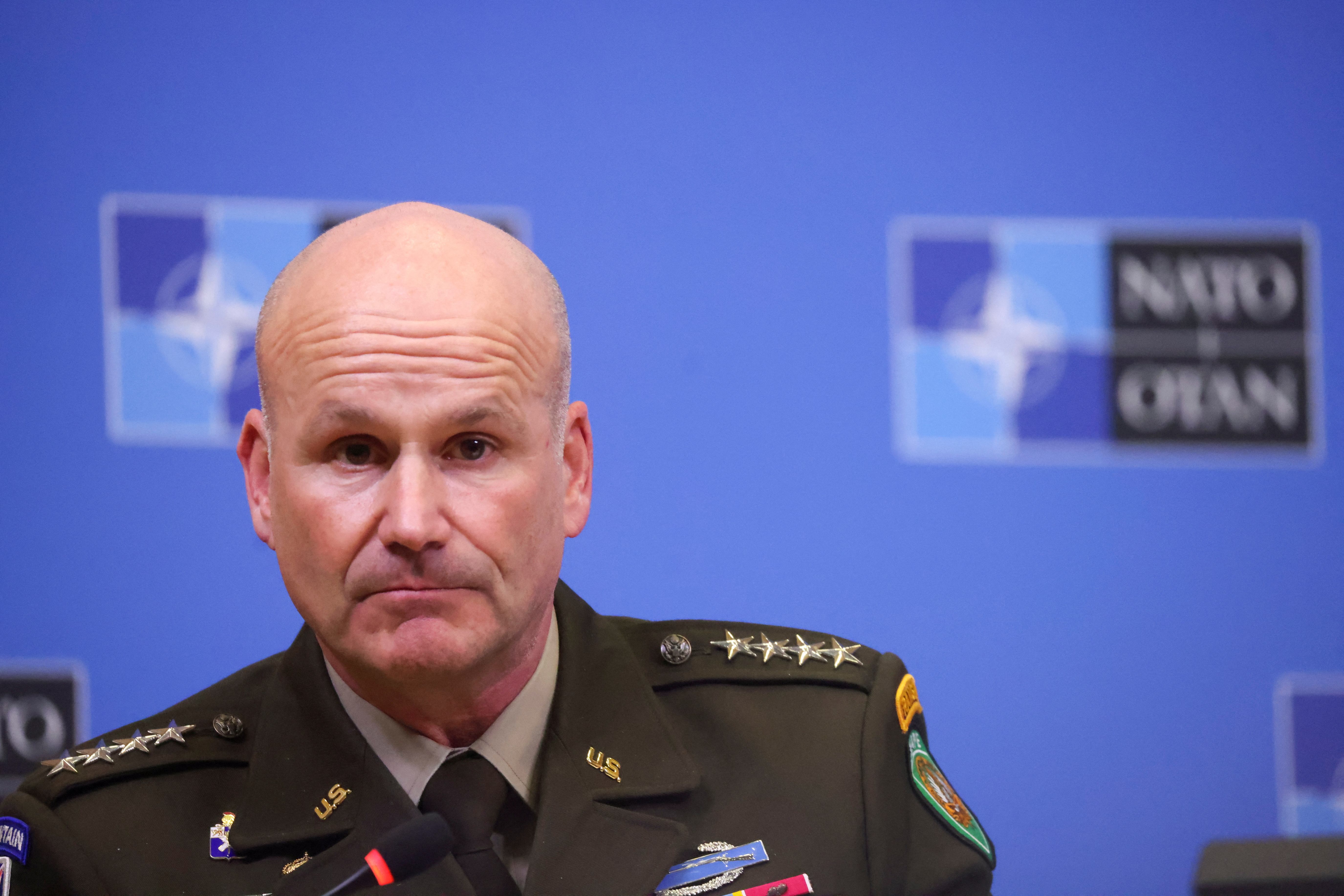 News conference with Nato military chiefs, in Brussels