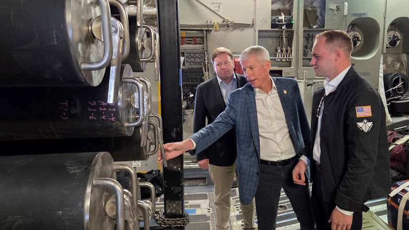 U.S. Energy Secretary Chris Wright and U.S. Under Secretary of Defense for Acquisition and Sustainment Michael Duffey visit the Hill Air Force Base in Utah