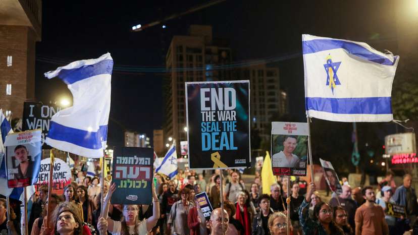 Protest ahead of the two-year anniversary of the deadly October 7, 2023 attack on Israel by Hamas, in Jerusalem