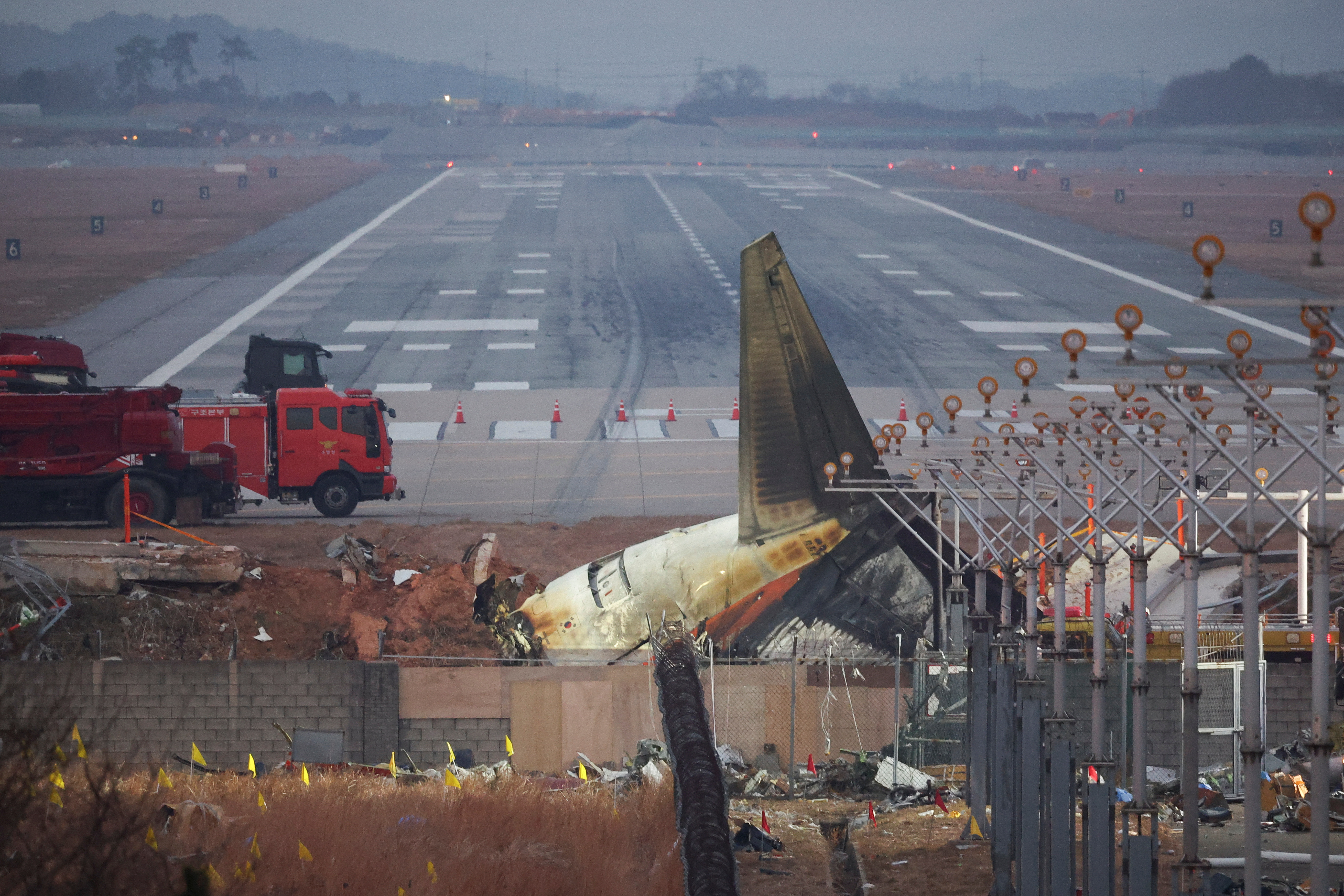 Aftermath of Jeju Air crash at South Korea's Muan airport