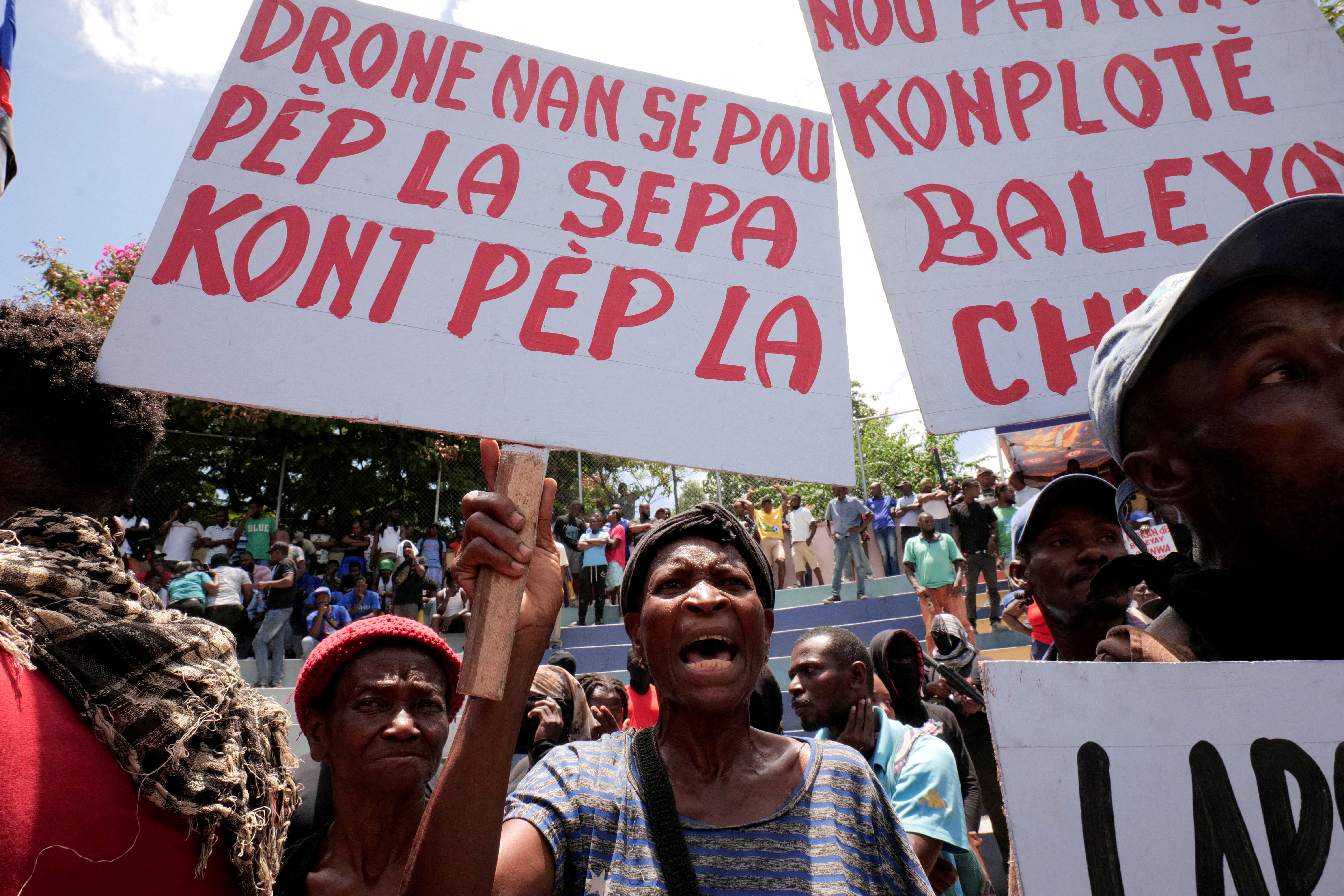 FILE PHOTO: Protest against violence in Port-au-Prince