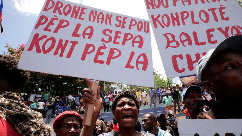 FILE PHOTO: Protest against violence in Port-au-Prince