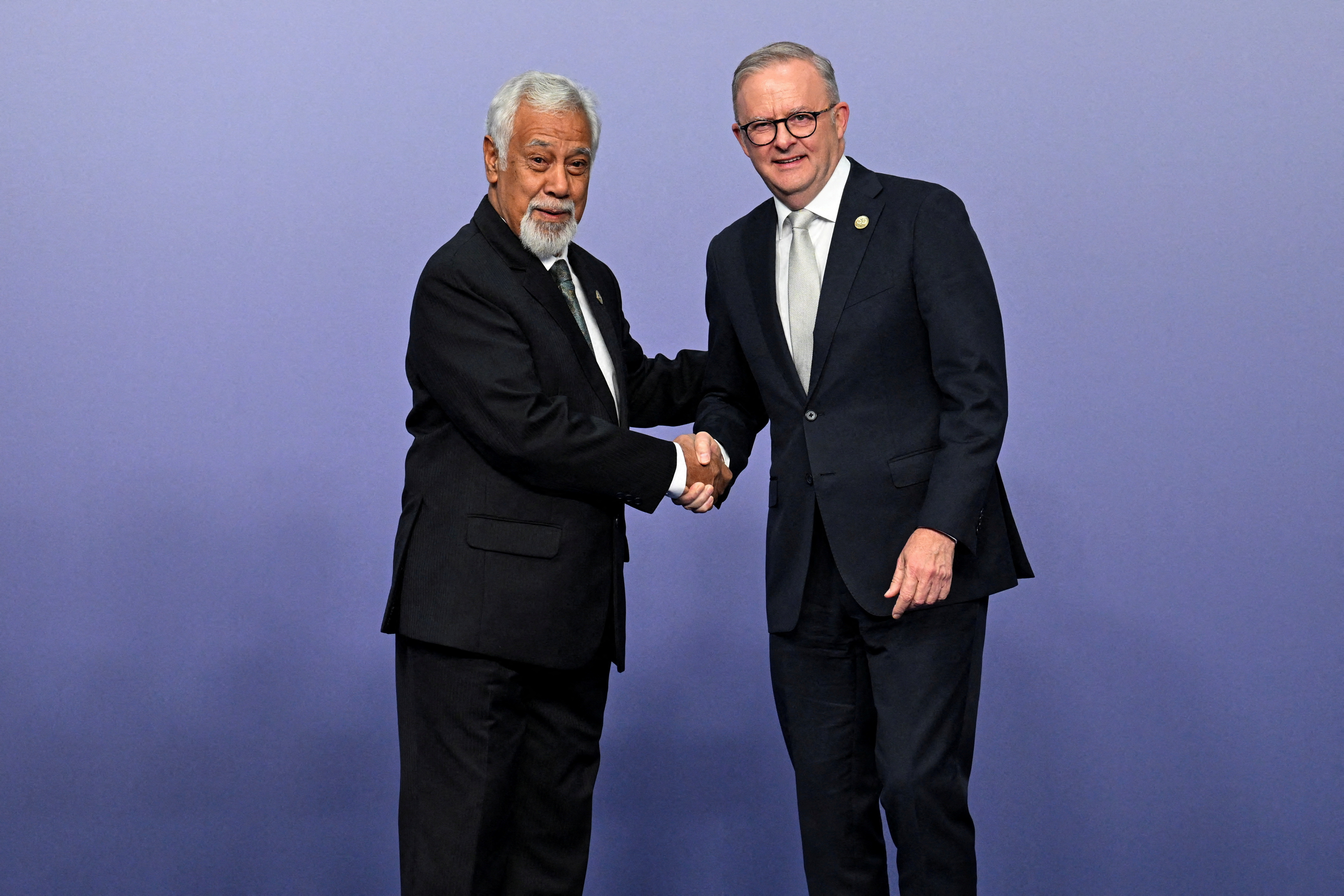 FILE PHOTO: Australia's Prime Minister Anthony Albanese greets the Prime Minister of Timor-Leste Xanana Gusmao at the ASEAN-Australia Special Summit
