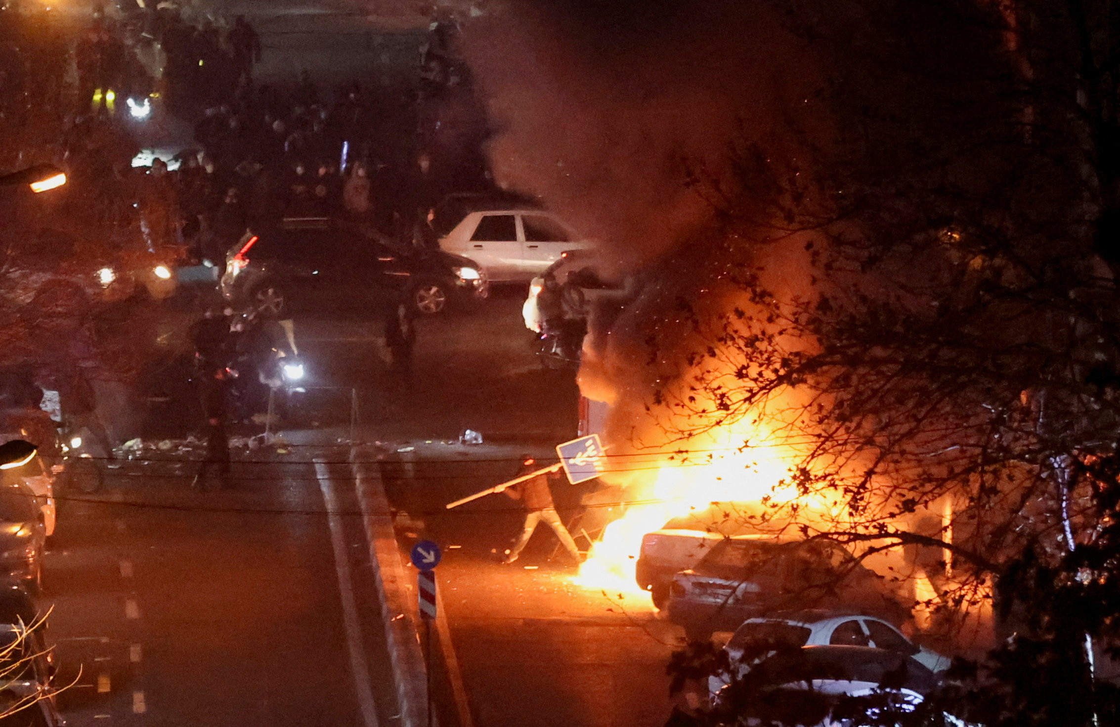 Protest over the collapse of the currency's value, in Tehran