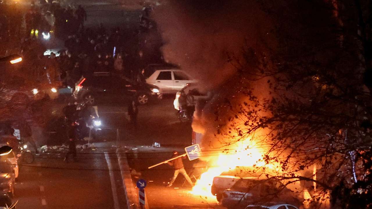 Protest over the collapse of the currency's value, in Tehran