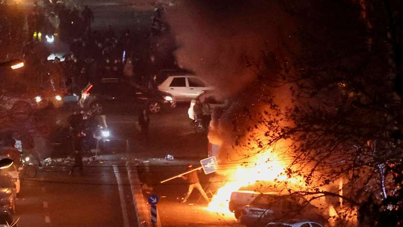 Protest over the collapse of the currency's value, in Tehran