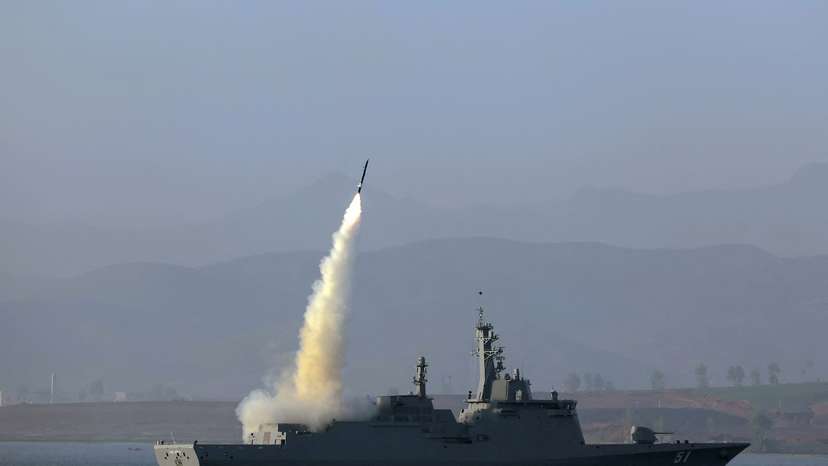 North Korea conducts first test firing of its new warship's weapons system